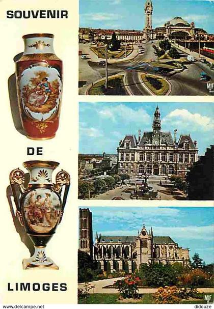 87 - Limoges - Multivues - Automobiles - Porcelaine de Limoges - Carte Neuve - CPM - Voir Scans Recto-Verso