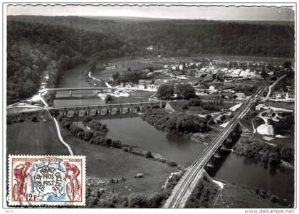 Carte Postale Ancienne de LIVERDUN-vue aérienne sur les 3 ponts