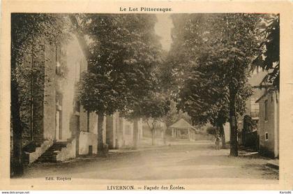 livernon * rue et façade des écoles du village