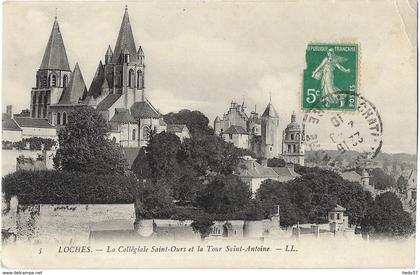 Loches - La Collégiale Saint-Ours et la Tour Saint-Antoine