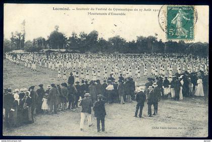 cpa du 56 Locminé souvenir du festival de Gymnastique du 27 août 1911 -- mouvement d' ensemble     MAI24-21