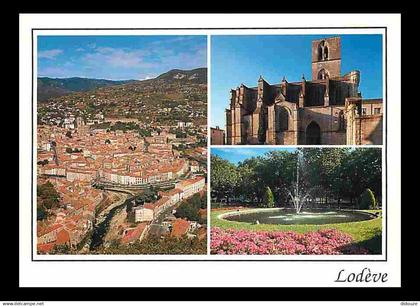 34 - Lodève - Multivues - Fleurs - Flamme Postale de Clermont l'Herault - CPM - Voir Scans Recto-Verso