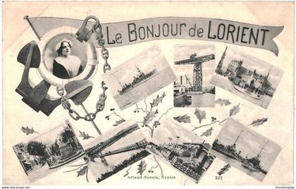 CPA Carte  Postale France-Lorient - Un bonjour de Lorient 1915 multi vues  VM47363