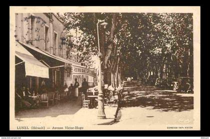 34 - Lunel - Avenue Victor-Hugo - Animée - CPA - Oblitération ronde de 1942 - Voir Scans Recto-Verso