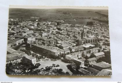 Cpm, Lunel, vue aérienne générale, place de la République, Hérault 34