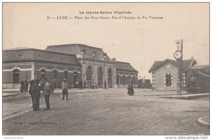 70 - LURE - Place des deux Gares: est et Chemins de Fer Vicinaux