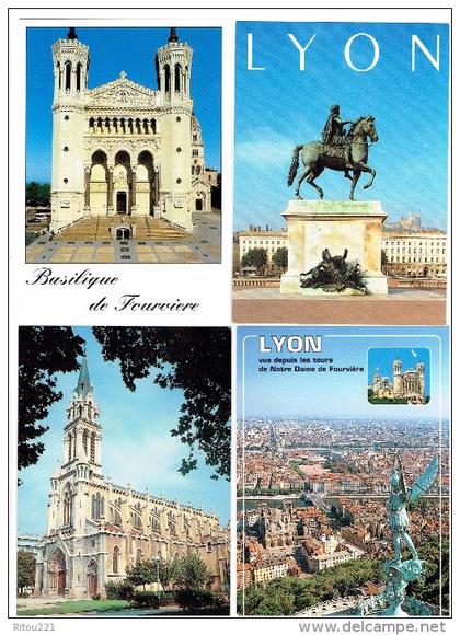 lot 4 cartes - LYON - CPSM