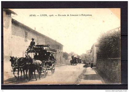 69 - Afas - Lyon - 1906 - En Route de Limonest à Poleymieux - Calèches - RARE !