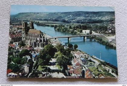 Cpm 1972, Mantes la Jolie, vue panoramique aérienne, Yvelines 78