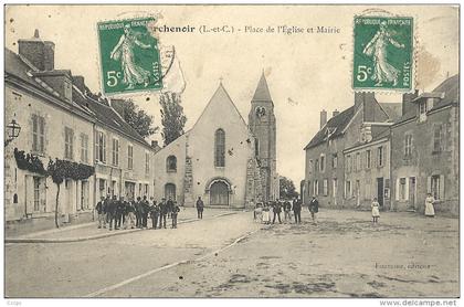 CPA Marchenoir Place de l'Eglise et Mairie