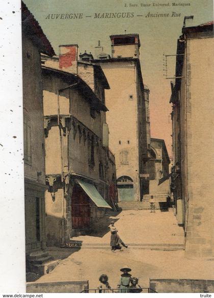 MARINGUES ANCIENNE RUE  (CARTE TOILE ET COLORISEE)