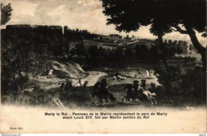 CPA MARLY-le-ROI Panneau de la Mairie representant le parc de Marly (617911)