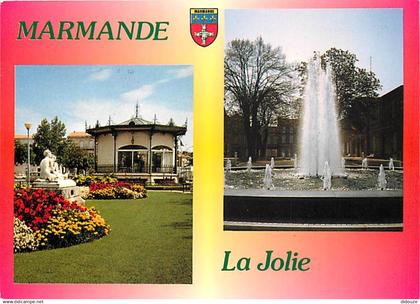 47 - Marmande - Multivues - Fleurs - Jets d'eau - Blasons - Flamme Postale de Marmande - CPM - Voir Scans Recto-Verso