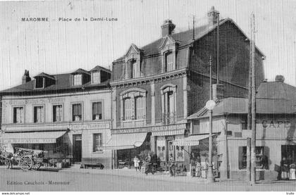 MAROMME PLACE DE LA DEMI-LUNE ( CARTE TOILEE ET COLORISEE )