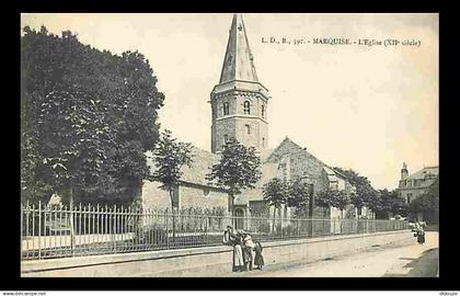 62 - Marquise - L'Eglise - Animée - CPA - Voir Scans Recto-Verso