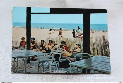 Cpm, Marseillan, la plage vue du bar, Hérault 34