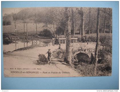 CPA  Marseille en Beauvaisis      "  Pont et Prairie du Château "   voyagé