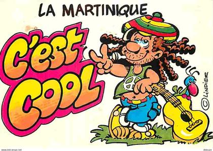 Martinique - Art - La Martinique c'est cool - Dessin de Lindier - Guitare - CPM - Voir Scans Recto-Verso