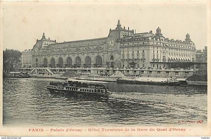 - paris -ref-B997- palais d orsay - hotel terminus de la gare du quai d orsay - gares - ligne chemin de fer - hotels -