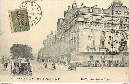 - paris -ref-C09- gare d' orsay - gares - ligne de chemin de fer - autobus 1210 belleville - transports -