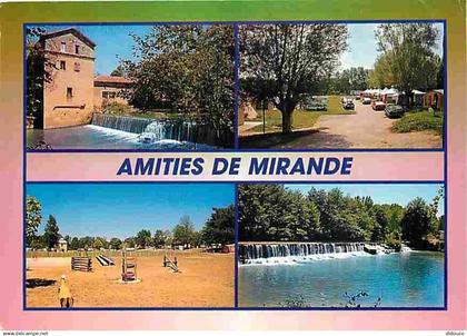 32 - Mirande - Le Camping de l'île du pont - Multivues - Automobiles - Cascades - Flamme Postale de Mirande - CPM - Voir