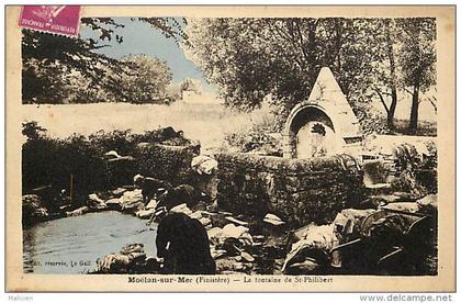 - finistere - ref D419 - moelan sur mer - la fontaine de saint philibert - st philibert -  laveuses - carte bon etat -