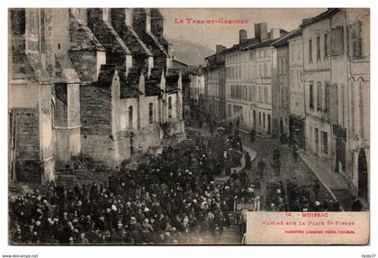 Moissac - Marché sur la Place St Pierre (pli)