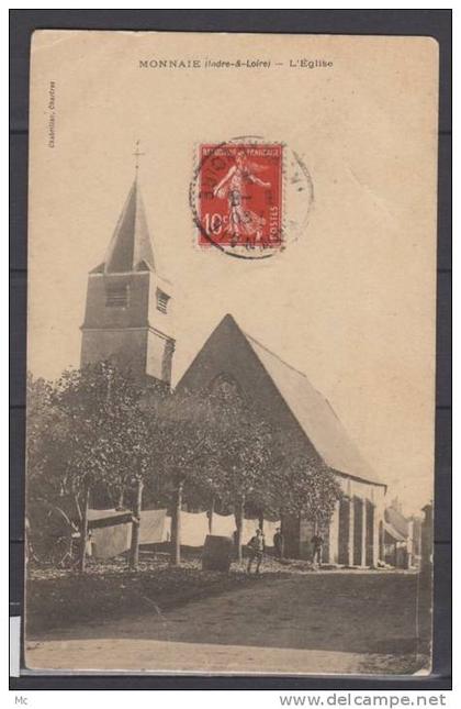 37 - Monnaie -  l'Eglise - animée