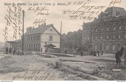 France - Mont-Saint-Martin (54) La gare et l'hôtel Saint-Martin