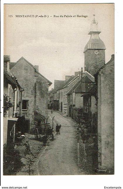 CPA-carte postale-FRANCE-Montaigut- Rue du Palais et l'Horloge VMO16065