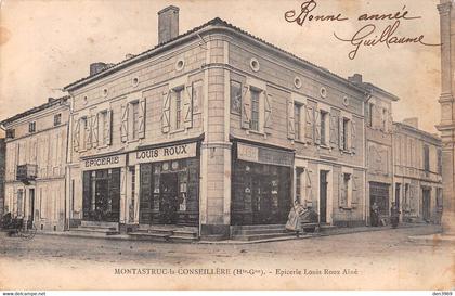 MONTASTRUC-la-CONSEILLERE (Haute-Garonne) - Epicerie Louis Roux Aîné - Précurseur voyagé