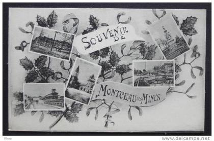 71 Montceau-les-Mines fantaisie montceau les mines, vue multi vues souvenir de houx D71D K71306K C71306C RH017653