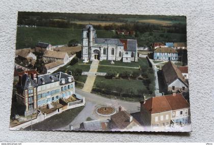 Cpm, Montjavoult, place de l'église, vue aérienne, Oise 60