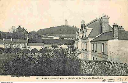 91 - Montlhéry - Linas - La Mairie et la Tour de Montlhéry - CPA - Voir Scans Recto-Verso