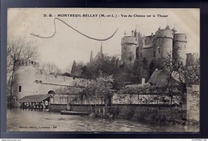 49 - Montreuil-Bellay - Vue du château sur le Thouet - Voyagé - Dos divisé...