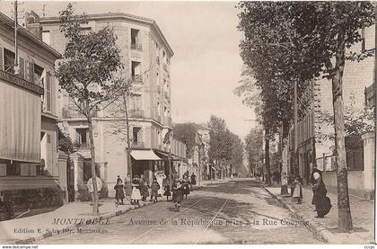 CPA Montrouge Avenue de la République prise à la rue Couprie