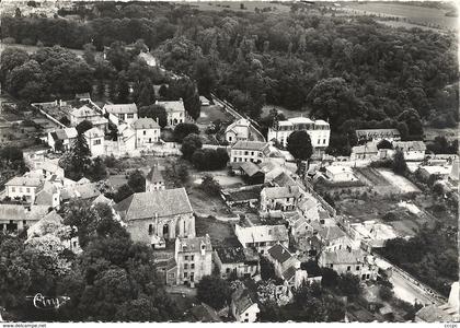 CPSM Montsoult vue aérienne Mairie Eglise