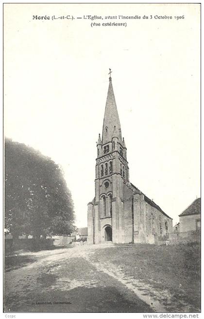 CPA Morée l´Eglise avant l'Incendie du 3 octobre 1906