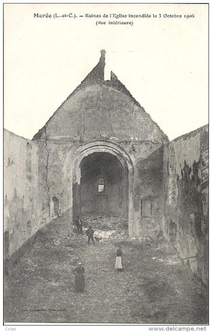 CPA Morée Ruines de l'Eglise Incendiée le 3 octobre 1906