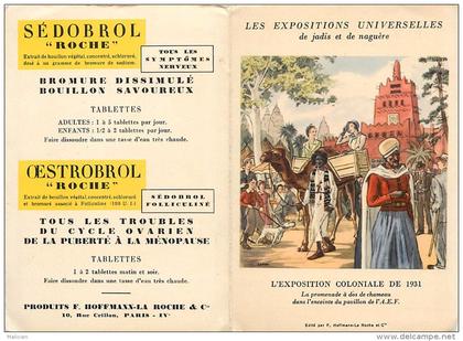 paris -gd format div- ref - N694 - l exposition coloniale de 1931 - carte publicitaire 2 volets - carte bon etat -