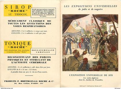 ref W295- carte 2 volets - illustrateur capon -exposition universelle 1900 a paris -les souks algeriens - algerie -