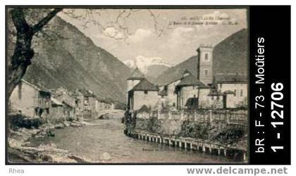 73 Moûtiers - 18. MOUTIERS (Savoie) L'Isère et l'Ancien Evéché - eveche l'isere pont - cpa -  /  D73D  K28422K  C28274C