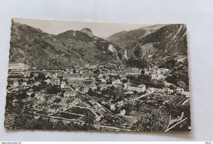 Cpsm 1952, Moutiers, vue générale et la vallée vers Val d'Isère, Savoie 73