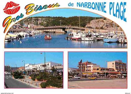 11 - Narbonne - Narbonne Plage - Multivues - Automobiles - Bateaux - Flamme Postale de Narbonne - Voir Timbre - CPM - Vo