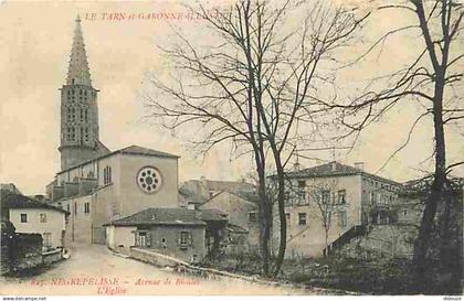 82 - Nègrepelisse - Avenue de Bioules - L'Eglise - CPA - Voir Scans Recto-Verso