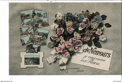 CPA Carte Postale France-Nemours- De Nemours je vous envoie ces fleurs VM24830p