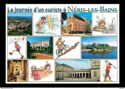 03 - Néris les Bains - La journée d'un curiste à Néris les Bains - Multivues - illustration - CPM - Voir Scans Recto-Ver