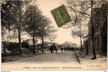 CPA NESLE - Rue du Faubourg St-Nicolas - St-Nicolas suburd (295421)