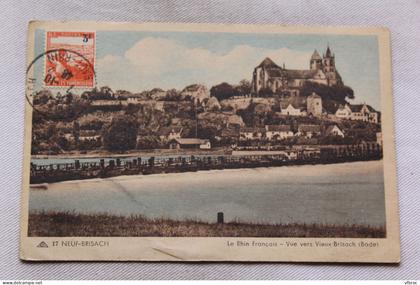 L18, Neuf Brisach, vue vers Vieux Brisach, Haut Rhin 68