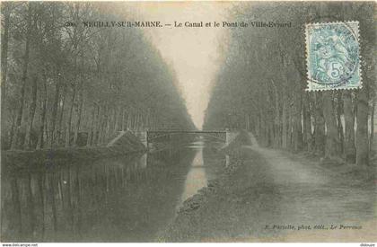 93 - Neuilly sur Marne - Le Canal et le Pont de Ville Evrard - CPA - Voir Scans Recto-Verso